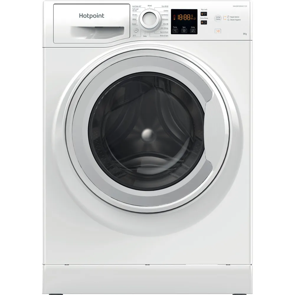 Hotpoint NSWM864CWUKN white 8kg freestanding washing machine.