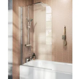 Radius Bath Screen Hinged 1400x780mm Chrome(Cr3)