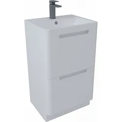 MONZA GLOSS WHITE 500MM FLOOR STANDING VANITY UNIT & BASIN