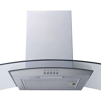 A Wall Mounted Prima 60cm Chimney Hood in Stainless Steel & Glass