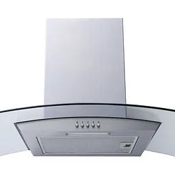 A Wall Mounted Prima 60cm Chimney Hood in Stainless Steel & Glass