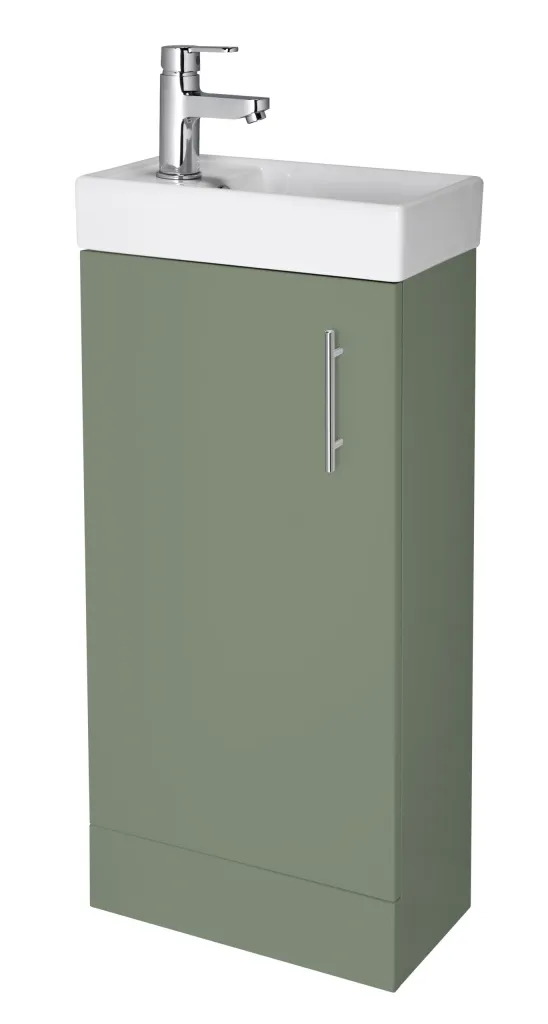 Skaros Floorstanding Unit & Basin - Satin Green