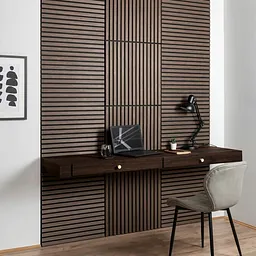 Akupanel Dark Walnut Square Acoustic Wood Slat Panels