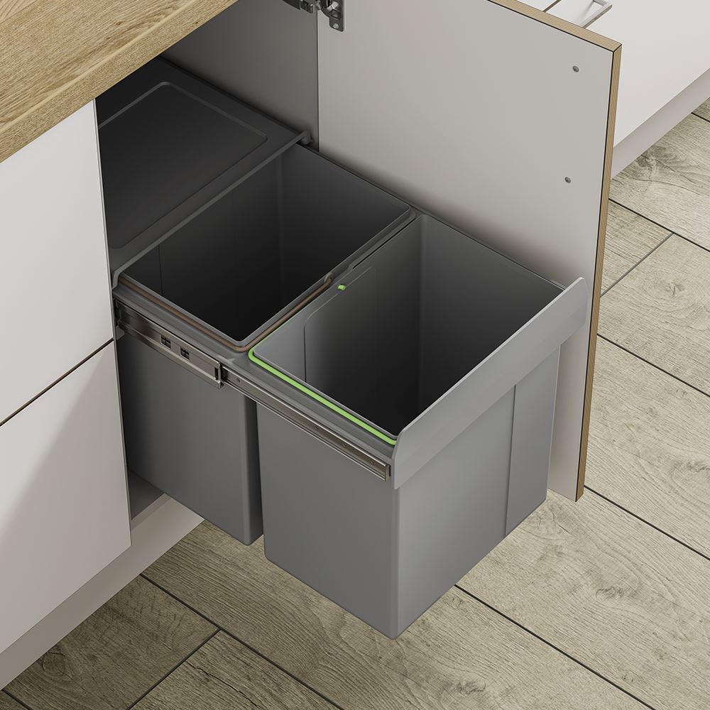 Innostor, Pull Out Waste Bin, Segregated - To Suit a 400mm Wide Unit