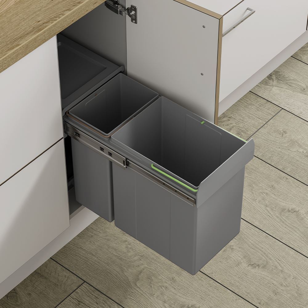 Innostor, Pull Out Waste Bin, Segregated - To Suit a 300mm Wide Unit